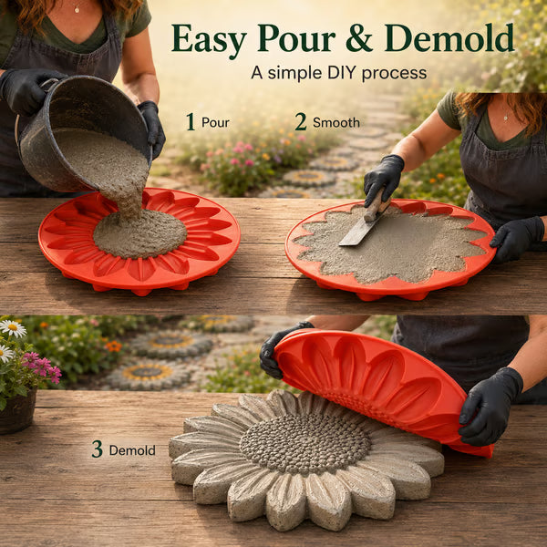 ๐ป Reusable Sunflower Stepping Stone Mold!!!