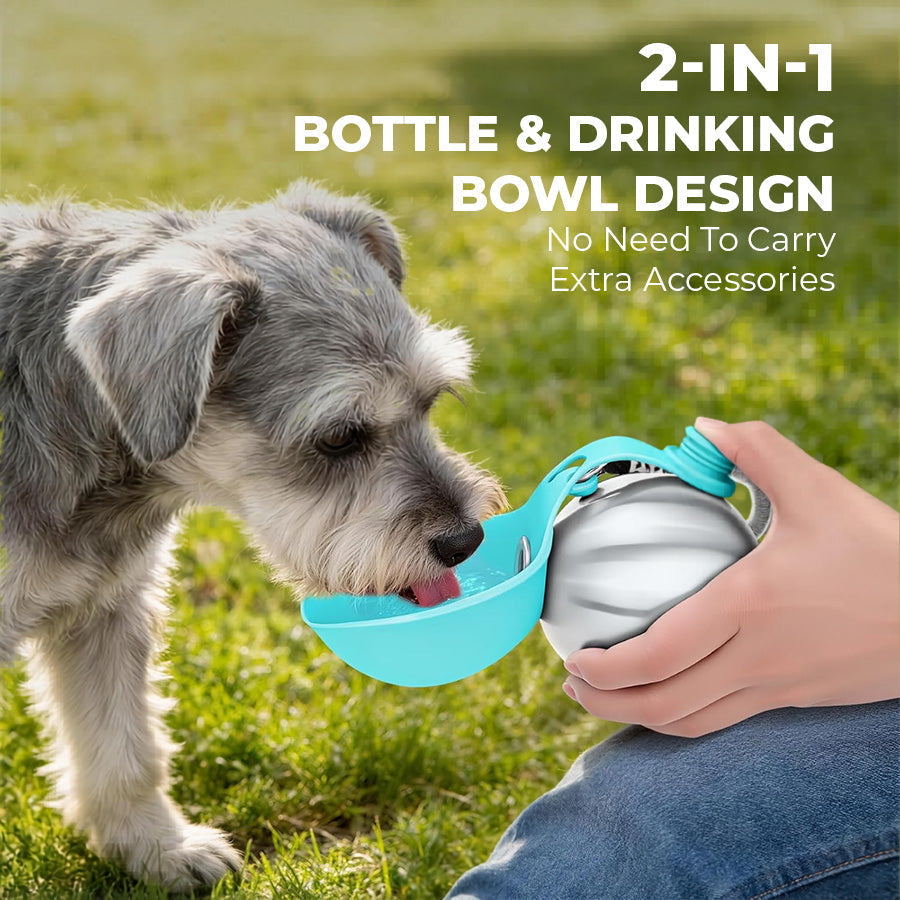 📢📢49% OFF !! ⏰ 2-in-1 Portable Dog Water Bottle for Small Dogs - Leak-Proof & Compact