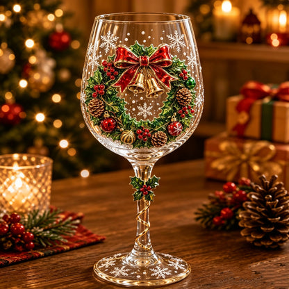 3D Christmas Wine Glass Collection | Festive Holiday Drinkware & Gift Set