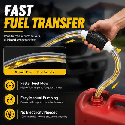 ⛽Manual Siphon Pump Kit with 119.1 Inch Hose