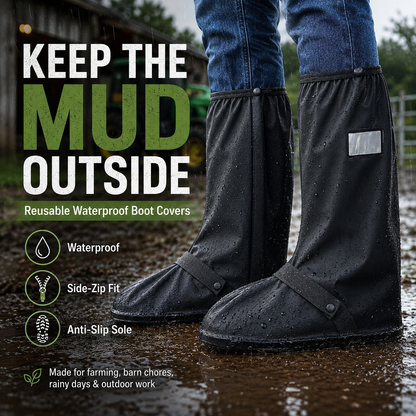 🌧️ Waterproof Boot Covers | Reusable Mud & Rain Shoe Protectors for Farming & Outdoor Work