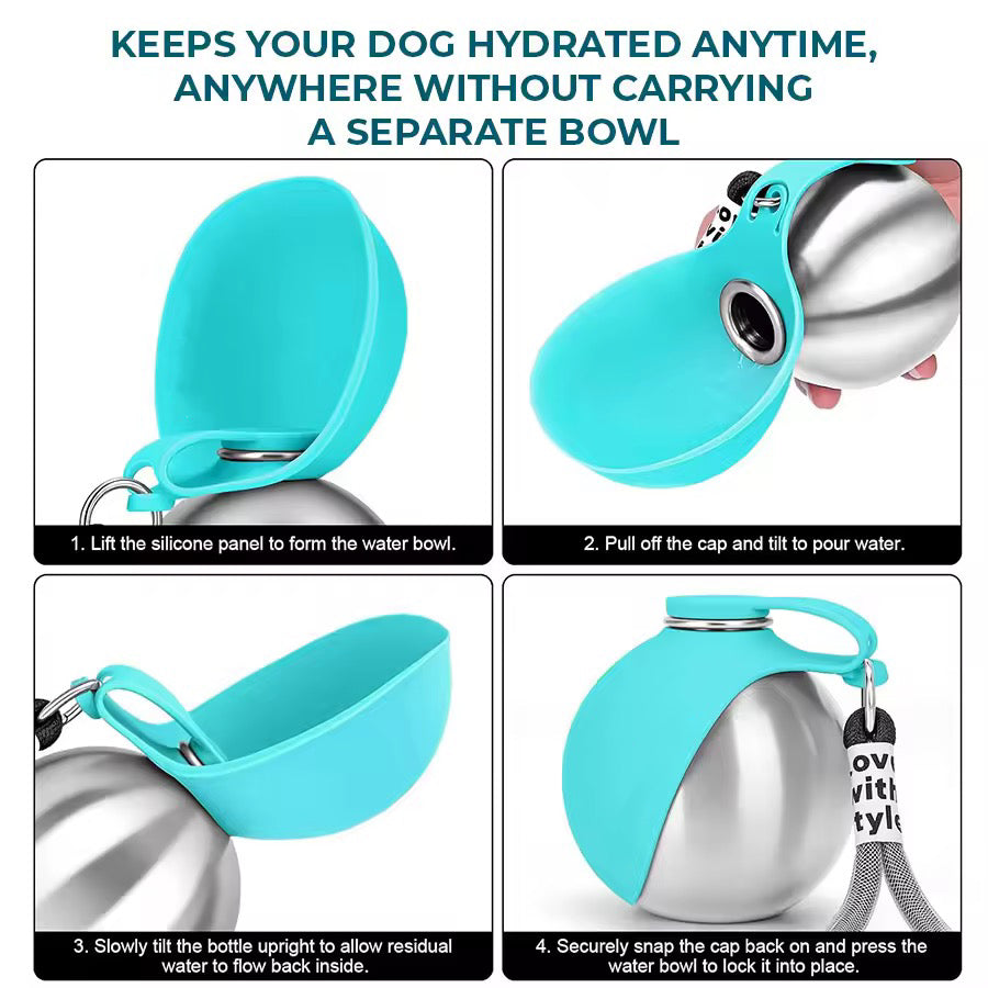 📢📢49% OFF !! ⏰ 2-in-1 Portable Dog Water Bottle for Small Dogs - Leak-Proof & Compact